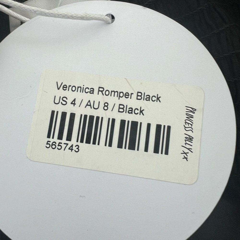 NWT Princess Polly Black Veronica Romper (sold out online) size 4 US - Picture 8 of 8